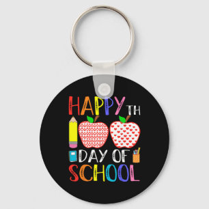 Happy 100th Day Of School Teacher 100 Days Keychain