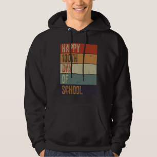 Happy 100th Day Of School Teacher 100 Days Retro V Hoodie