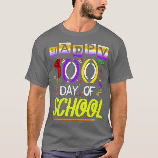 Happy 100th Day of School Teacher Boys Girls Kids T-Shirt