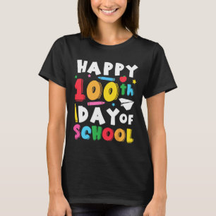 Happy 100th Day Of School Teacher Kids 100 Days Ki T-Shirt