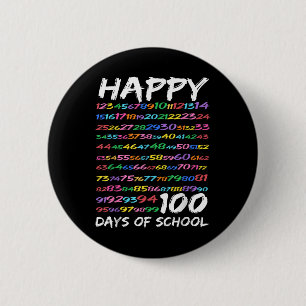 Happy 100th Day Of School Teacher Kids 100 Days Ma 2 Inch Round Button