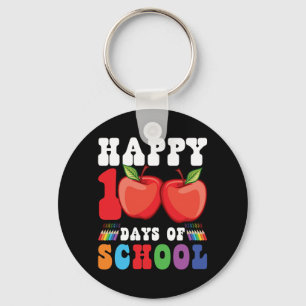 Happy 100th Day Of School Teacher Student Keychain