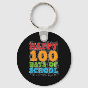 Happy 100th Day Of School Teacher Student Kids 100 Keychain