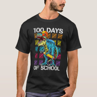 Happy 100th Day Of School Teachers 100 Days Rex Di T-Shirt