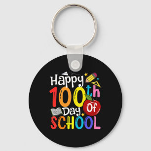 Happy 100th Day Of School Teachers Student Happy 1 Keychain
