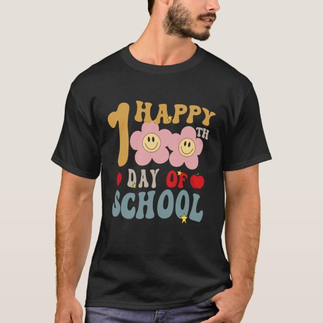 Happy 100th Day Of School Teachers Students Kids   T-Shirt (Front)