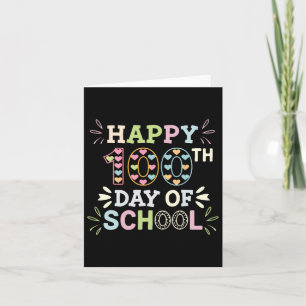 Happy 100th Day Of School Tie Dye Rainbow 100 Days Card