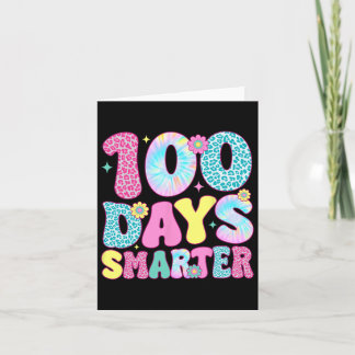 Happy 100th Day Of School Tie Dye Rainbow 100 Days Card