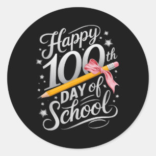 Happy 100th Day Of School Tie Dye Rainbow 100 Days Classic Round Sticker