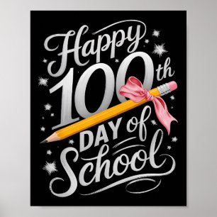 Happy 100th Day Of School Tie Dye Rainbow 100 Days Poster