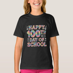 Happy 100th Day Of School Tie Dye Rainbow 100 Days T-Shirt