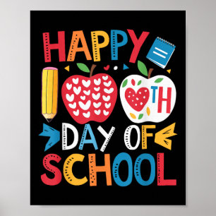 Happy 100th Days Of School Teacher Student 100 Day Poster