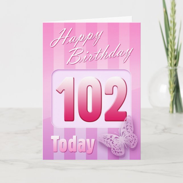 Happy 102nd Birthday Grand Mother Great-Aunt Mom Card (Front)