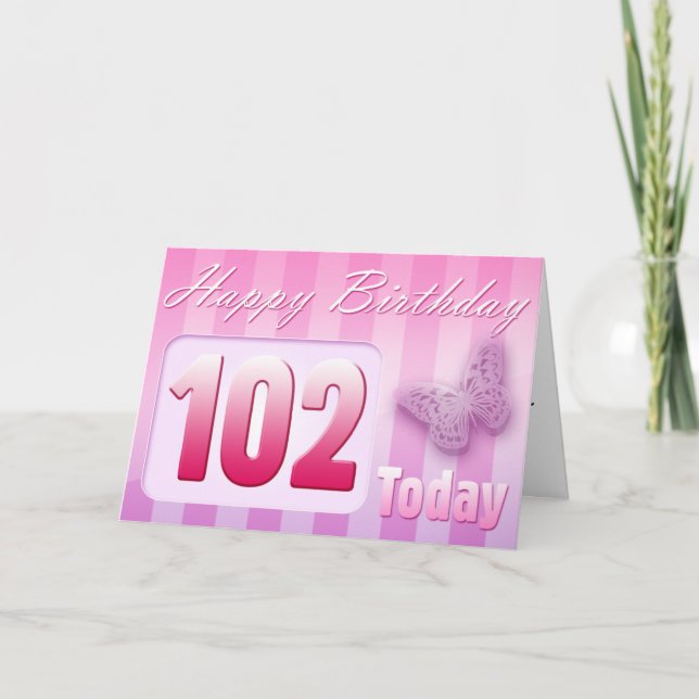 Happy 102nd Birthday Grand Mother Great-Aunt Mom Card (Front)