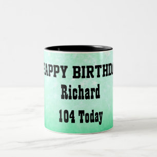 Happy 104th Birthday Personalised Two-Tone Coffee Mug