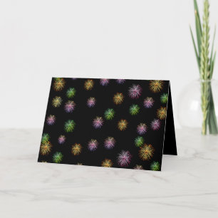Happy 105th Birthday fireworks on black Card