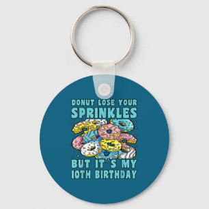 Happy 10 birthday 10 year old doughnut 10th birthd keychain