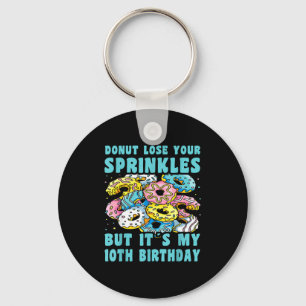 Happy 10 birthday 10 year old doughnut 10th birthd keychain