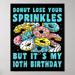 Happy 10 birthday 10 year old doughnut 10th birthd poster