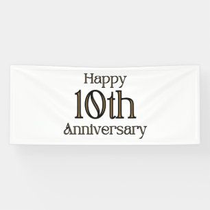 Happy 10th Anniversary 2.5x6 Vinyl Banner