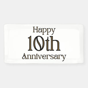 Happy 10th Anniversary 2x1 Vinyl Banner