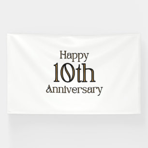 Happy 10th Anniversary 6x10 Vinyl Banner