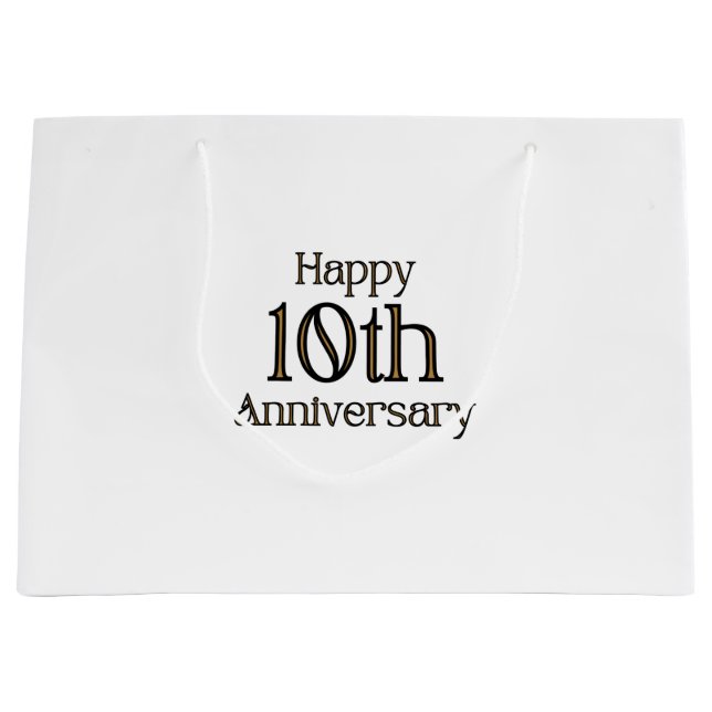Happy 10th Anniversary Large Gift Bag (Front)