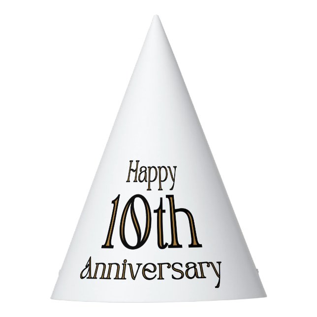 Happy 10th Anniversary Party Hat (Front)