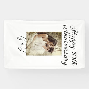 Happy 10th anniversary photo couple name letter banner