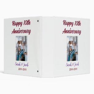 Happy 10th anniversary photo wedding couple name d binder