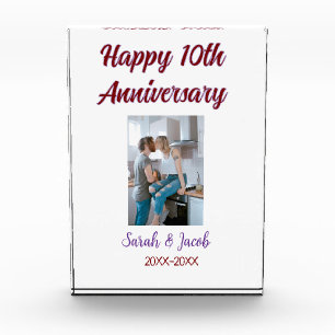 Happy 10th anniversary photo wedding couple name d block