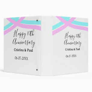 Happy 10th anniversary simple minimal wedding name binder