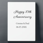 Happy 10th anniversary simple minimal wedding name plaque<br><div class="desc">design</div>