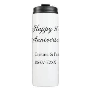 Happy 10th anniversary simple minimal wedding name thermal tumbler
