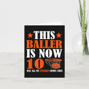 Happy 10th Birthday 10 Year Old Basketball 10th Bi Card