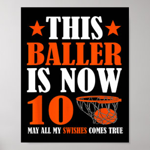 Happy 10th Birthday 10 Year Old Bysketbyll 10th Bi Poster
