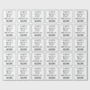 HAPPY 10TH BIRTHDAY; Art Deco Style; Custom Name Wrapping Paper