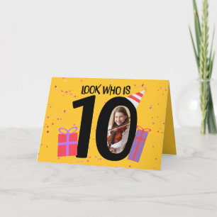 Happy 10th Birthday Big 10 Picture Frame Holiday Card