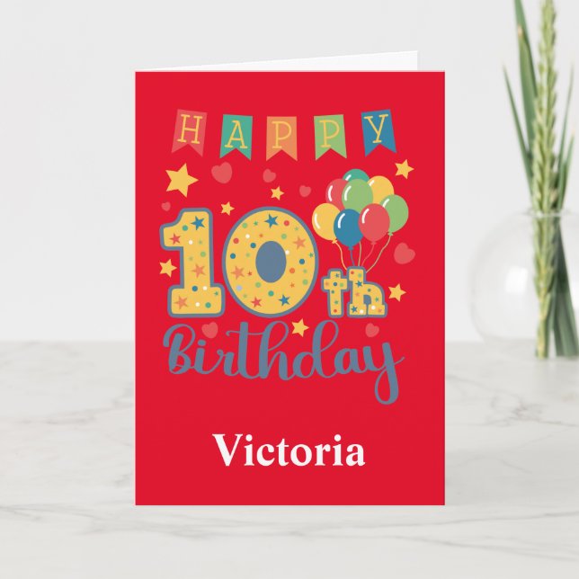 Happy 10th Birthday Card (Front)