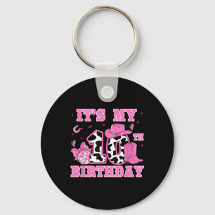 Happy 10th Birthday Girl Outfit Rodeo Western Cowg Keychain