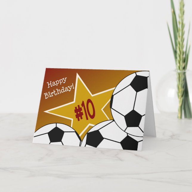 Happy 10th Birthday, Soccer Star! Card (Front)
