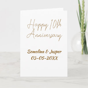 happy 10thanniversary gol name retro simple modern card