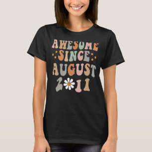 Happy 11th Birthday 11 Year Old Awesome Since Augu T-Shirt