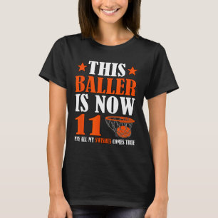Happy 11th Birthday 11 Year Old Basketball 11th Bi T-Shirt