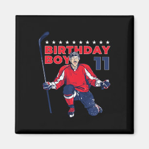 Happy 11th Birthday Boy Hockey Player Ice Hockey T Magnet
