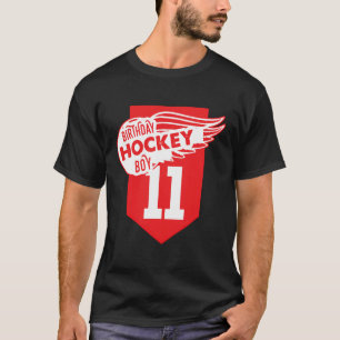 Happy 11Th Birthday Boy Red Colour Ice Hockey Them T-Shirt