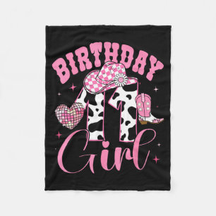 Happy 11th Birthday Girl Outfit Rodeo Western Cowg Fleece Blanket