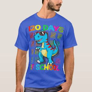 Happy 120 Days Of School For Kids Boys Dinosaur T  T-Shirt