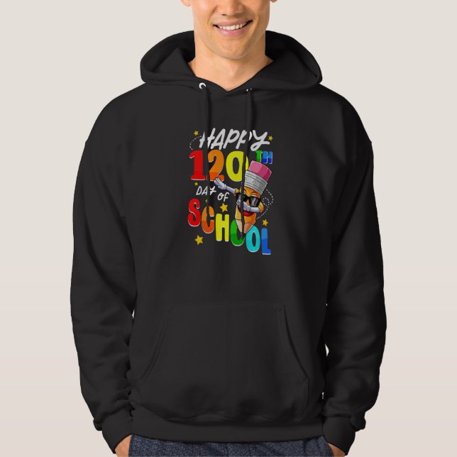 Happy 120th Day of School Teacher Dabbing 120 Days Hoodie (Front)