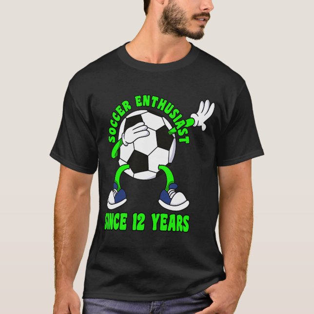 Happy 12 Birthday 12 Year Old Dabbing Soccer 12th  T-Shirt (Front)